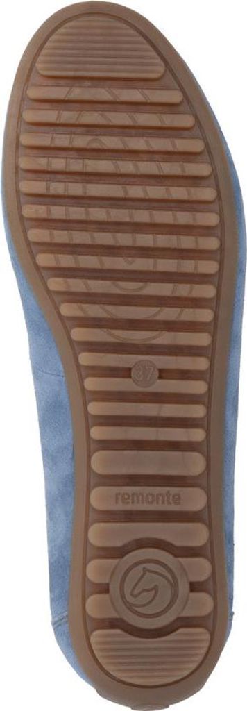Remonte Damen Leder flache unifarben Slipper D3K00, Größe:42 EU, Farbe:Blau