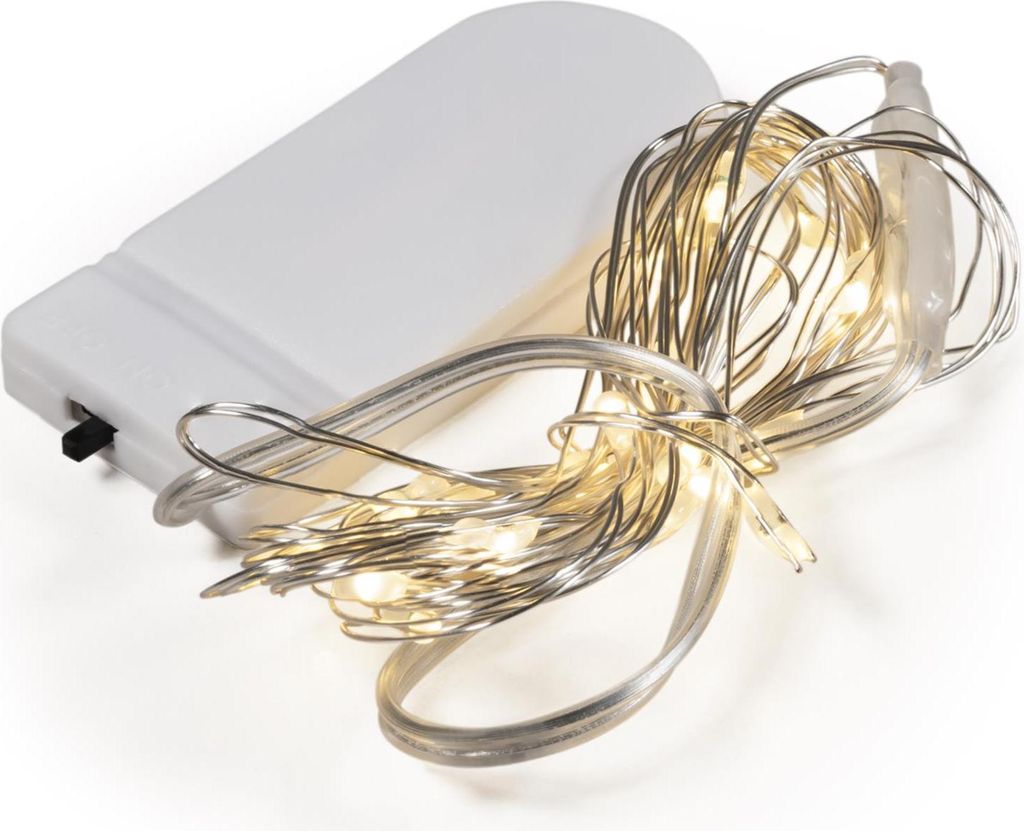 LED Draht-Lichterkette McShine "Micro", 20 LEDs, warmweiß, Produktbild 
