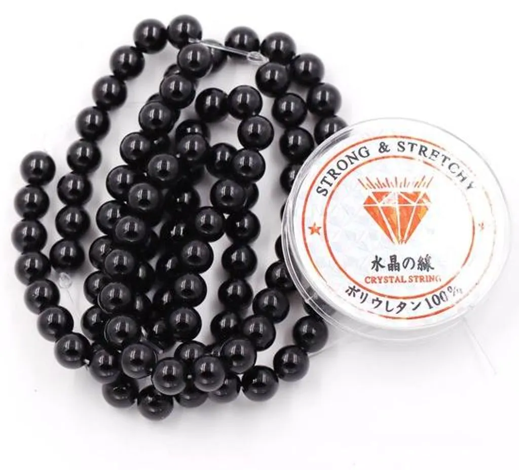 Perles onyx noir 6 mm pour créer bracelets de protection et lithothérapie