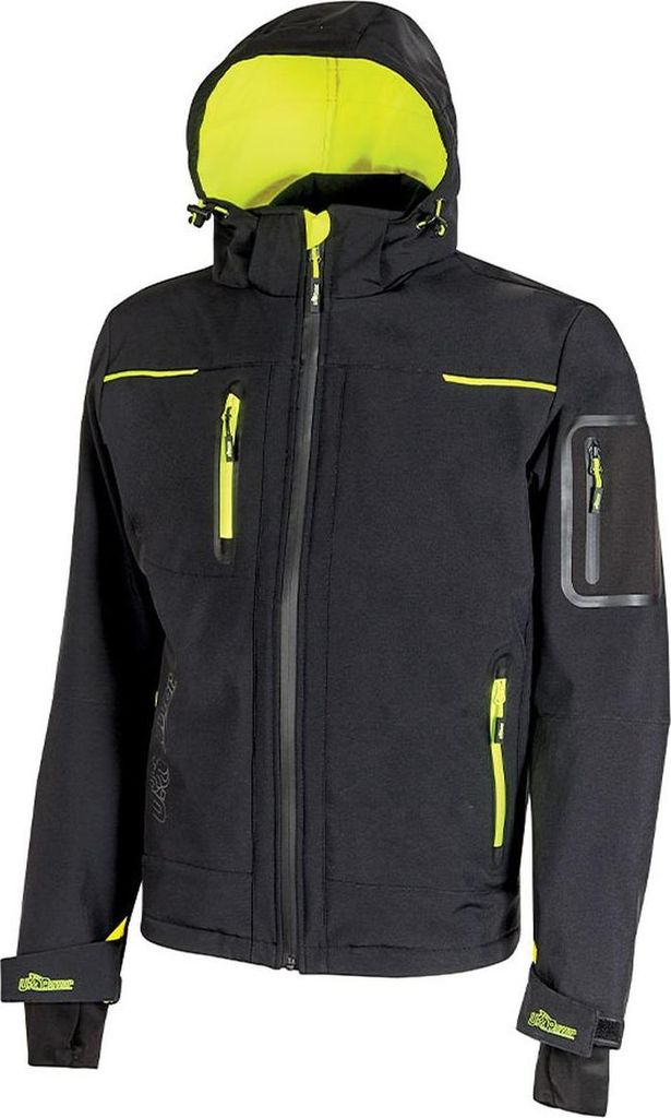 U-Power Space Wasserdichte Winddichte Softshell-Arbeitsjacke Schwarz L