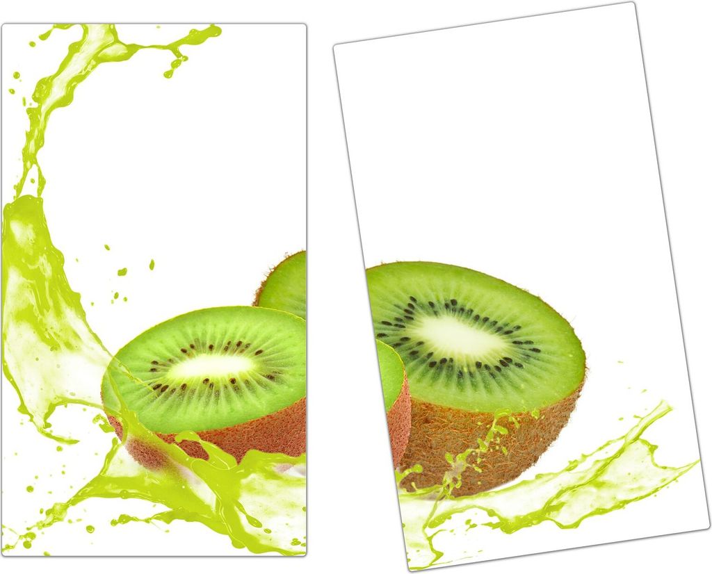 Spritzschutz Herdabdeckplatte Schneidebrett aus Glas Kiwisaft Splash 2-Teilig (60x52cm)