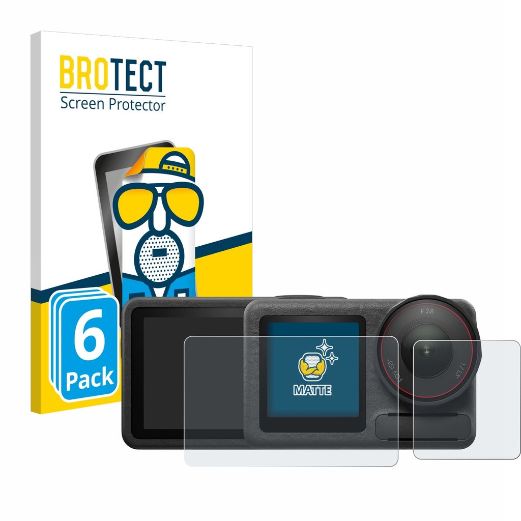 6x BROTECT Schutzfolie für DJI Osmo Action 5 Pro (case-friendly) Displayschutz Displayschutzfolie Folie Matt Entspiegelungsfolie