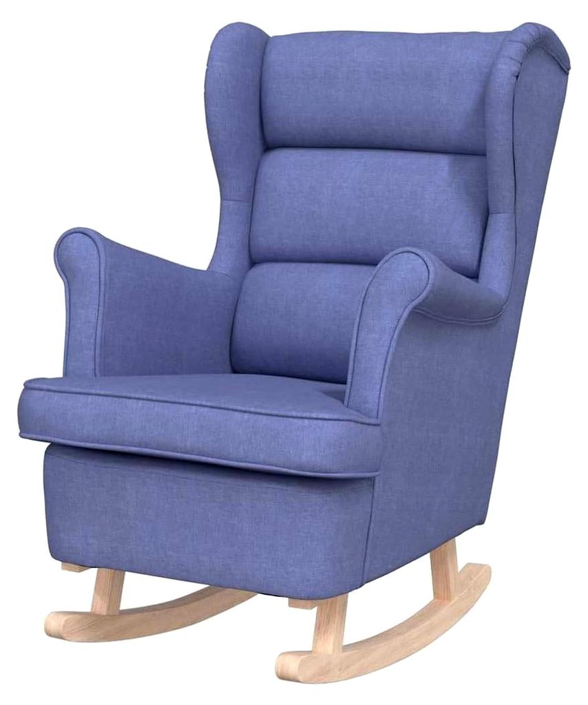 Schaukelsessel in Jeansblau 74x90x102 cm, Stoff, Relaxsessel, Lounge Sessel, Wohnzimmersessel, Relaxstuhl, Loungesessel, Stoffsessel, Polstersessel