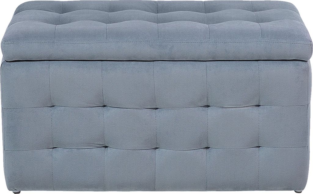 BELIANI Puf ze schowkiem szary welurowy 72 x 42 x 40 cm Zdjęcie produktu 