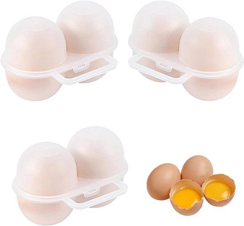 Eierbehälter mit 2 Gittern - Anti-Sturz-Plastik-Box - Eierbehälter für Outdoor - Camping - Picknick - Eierlager