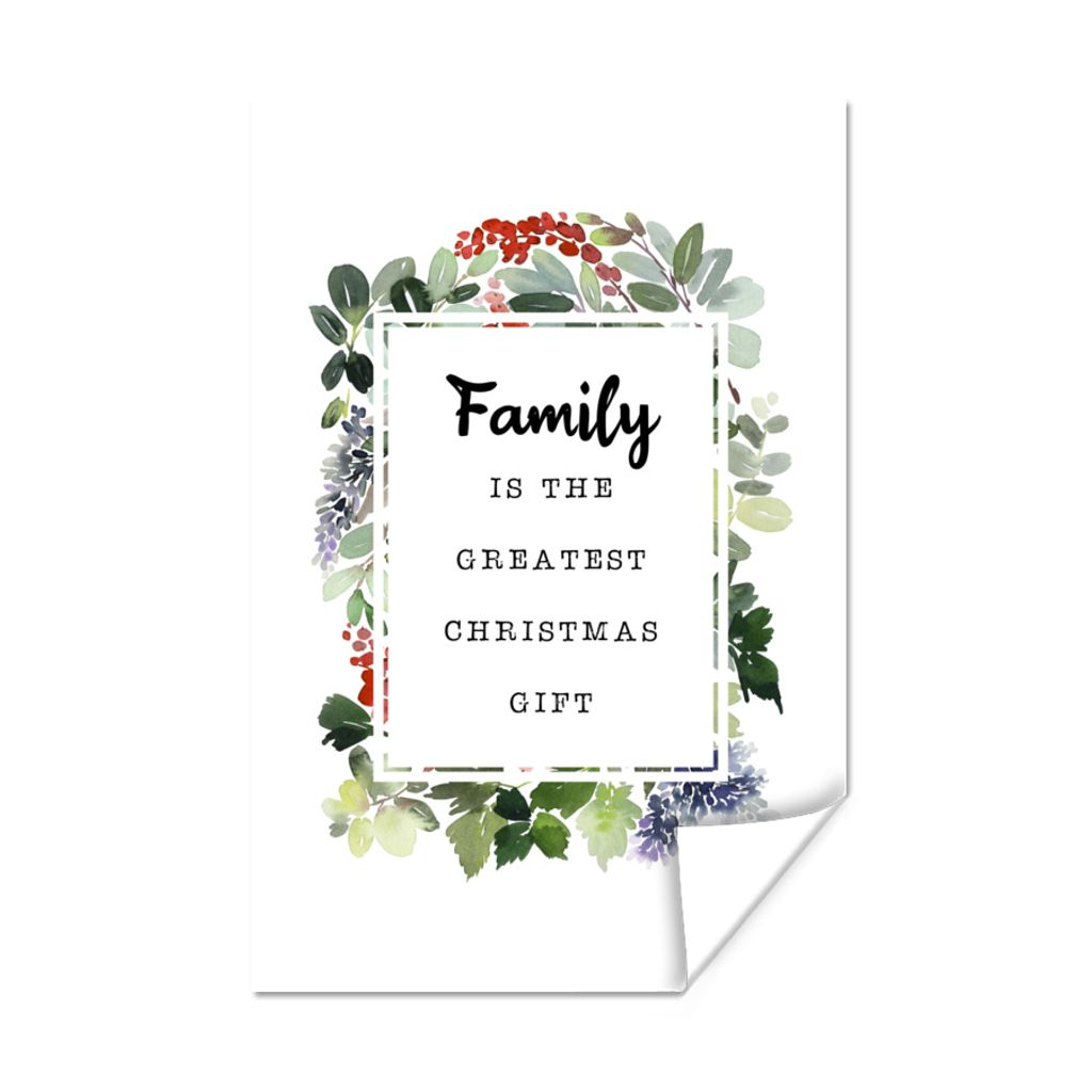 MuchoWow Poster Weihnachten - Zitat - Familie 80x120 cm - Papierdruck