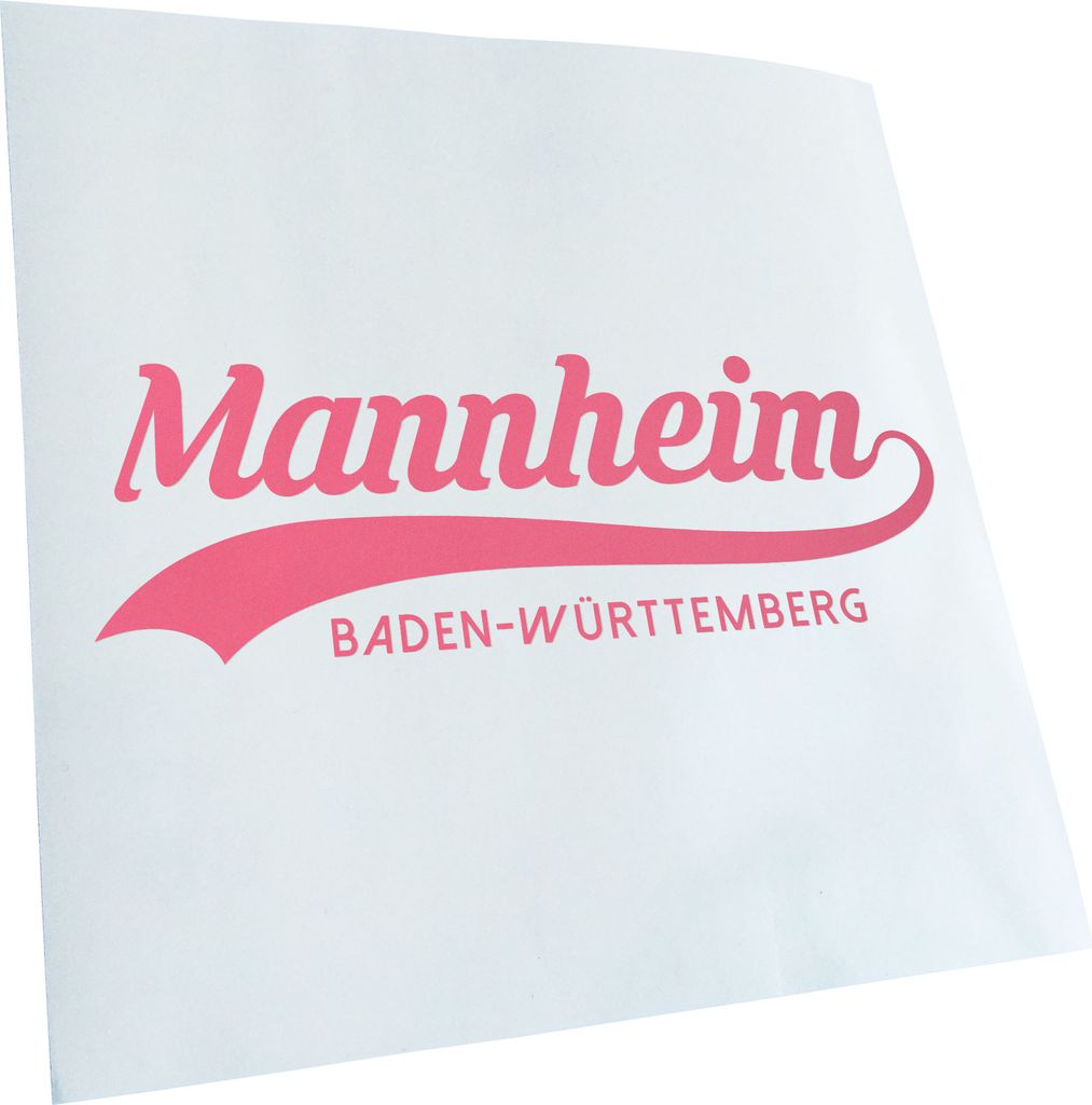 Kiwistar - Autoaufkleber - Mannheim Baden-Württemberg - Hellrosa - 30x10cm - Aufkleber für Auto, Laptop, Fahrrad, LKW, Motorrad mehrfarbig JDM De...