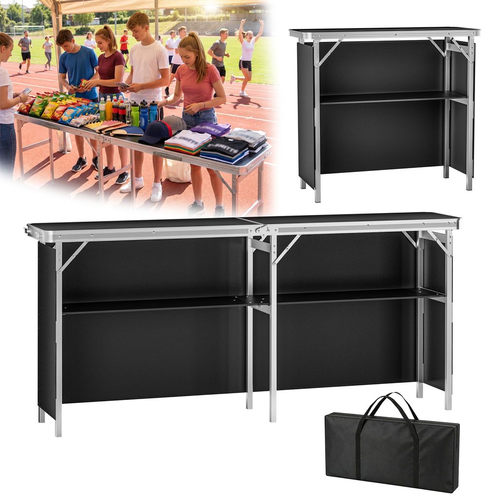NAIZY Schnellaufbau mobile Theke faltbar L 196×38×85cm, Produktbild 