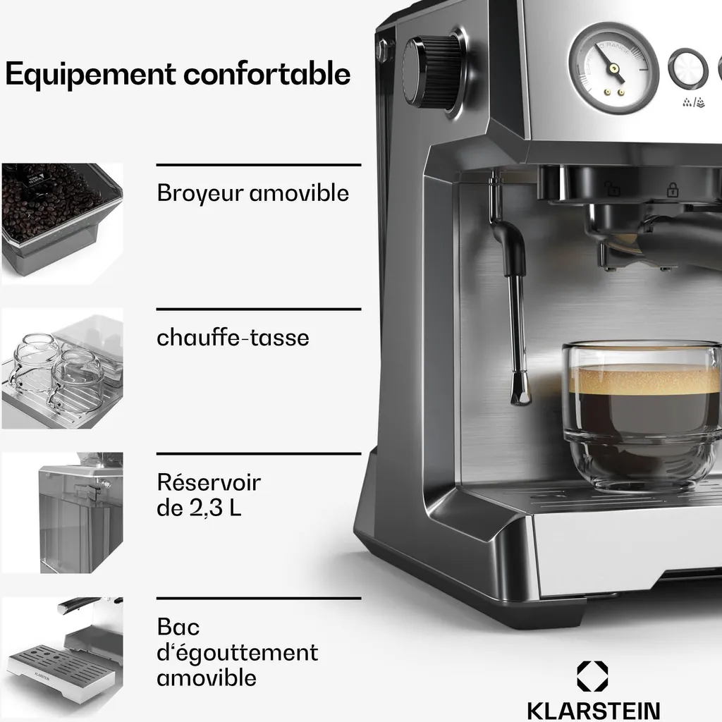 Dites adieu aux capsules avec cette Machine à Café Grain 20 Bars Pro