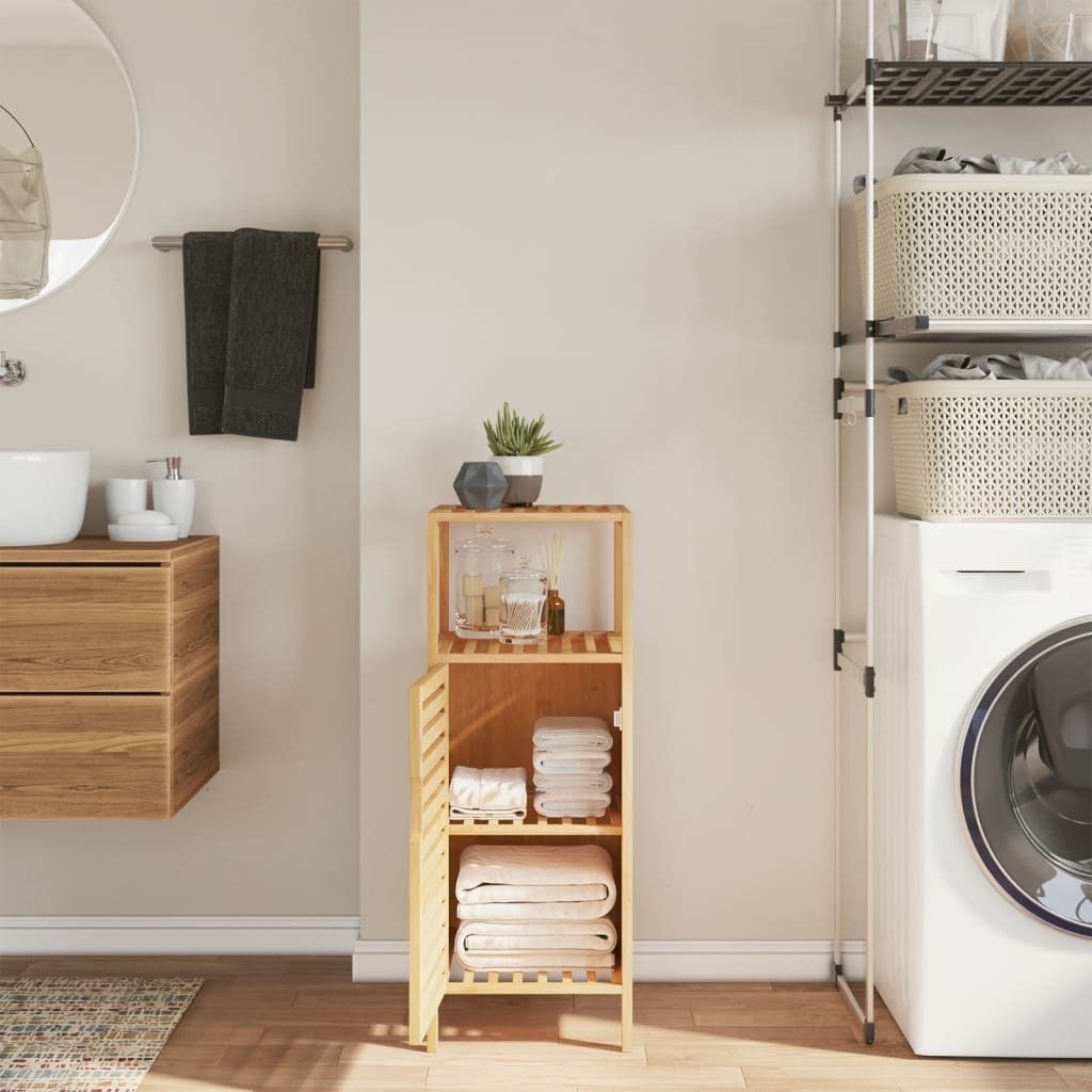 HOMMIE Badezimmerschrank mit Ablage 36x33x87cm Bambus NEU243247 - Kommoden