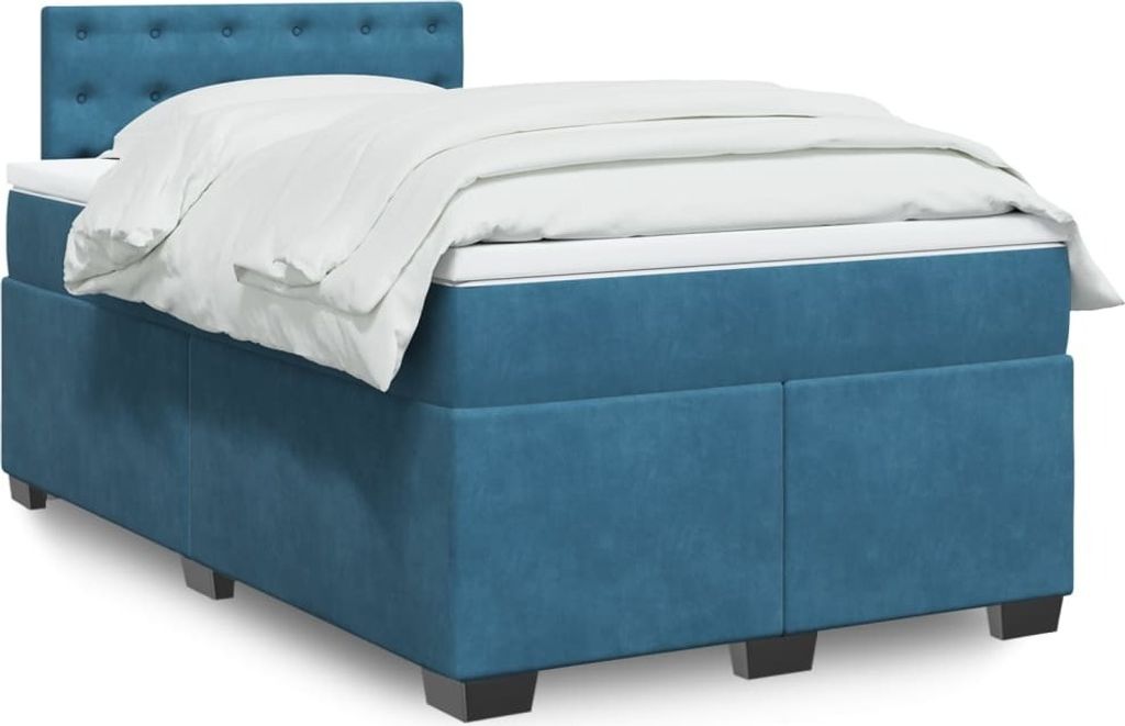 Maison Exclusive - Boxspringbett mit Matratze Blau 120x190 cm Samt