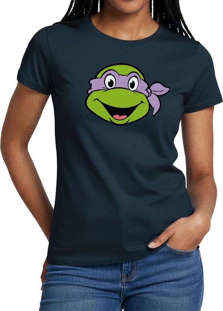 Spreadshirt Teenage Mutant Ninja Turtles Donatello Kostüm Karneval Frauen T-Shirt, S, Navy