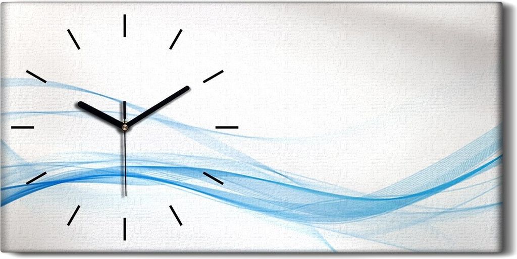 Wanduhr Bürouhr Leinwand Bild Geräuschlos 60x30 Wellen der Abstrakten Kunst - schwarze Hände