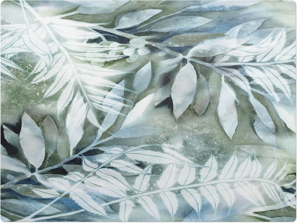 Aquarellblätter – Bodenschutzmatte – Rutschfest – Schutzmatte für Büro – Vinylmatte – Stuhlunterlage – 120 x 90 cm