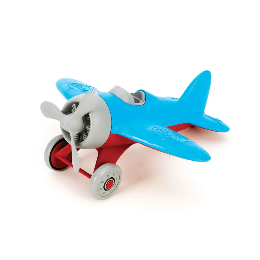 Avion Bleu Jouets Verts sans BPA avec Hélice Mobile pour Fille et Garçon