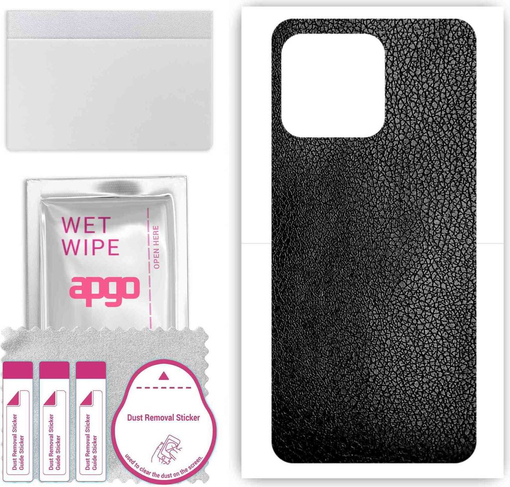 apgo Rückseite Schutzfolie, Skin, kompatibel mit Xiaomi Redmi 12C, Hinten Displayschutzfolie aus Vinylfolie, kratzfest, einfache Montage - Schwarz...