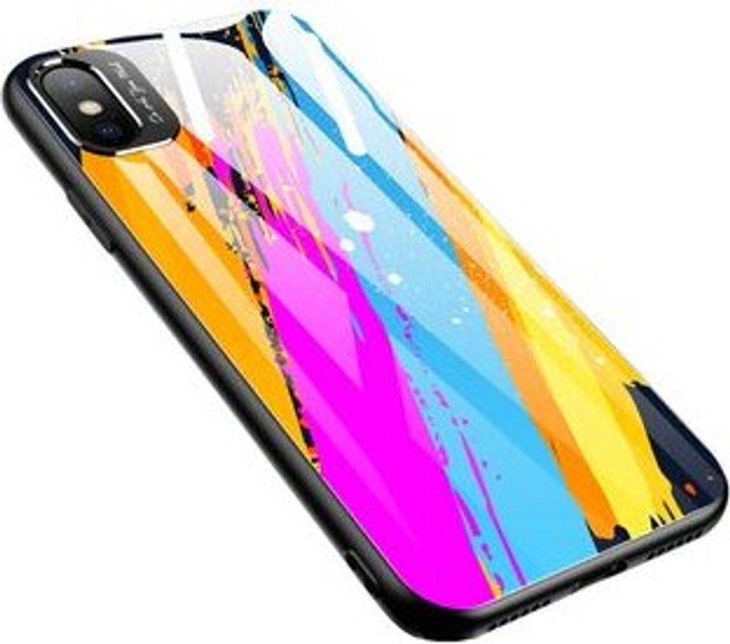 cofi1453 Color Glass Case Handyhülle Schutzhülle aus Schutzglas kompatibel mit iPhone 8 Plus Cover Zubehör Bumper Schutz Motiv 3