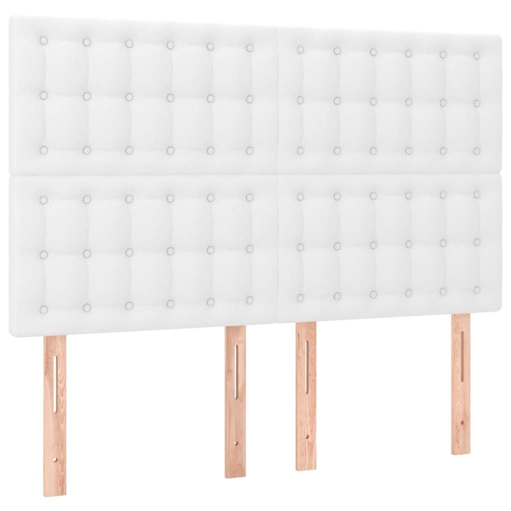 Kopfteil Weiß 144x5x118/128 cm Kunstleder