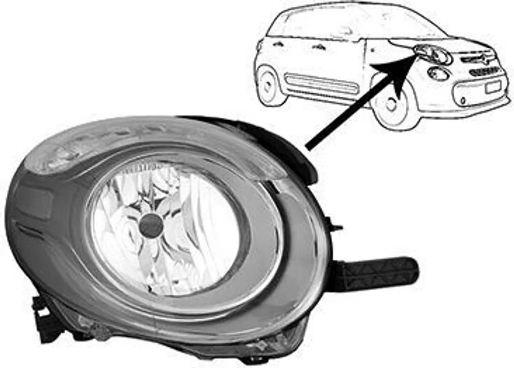 Phare droit pour FIAT 500L idéal pour contrôle technique - Modèle 1609966M