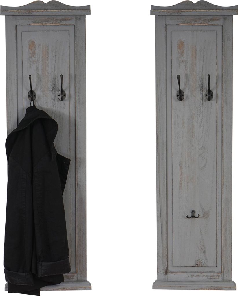2x věšáková stěna s 3 věšáky 33040 - 109x28x3,5 cm, antik Obrázek produktu 