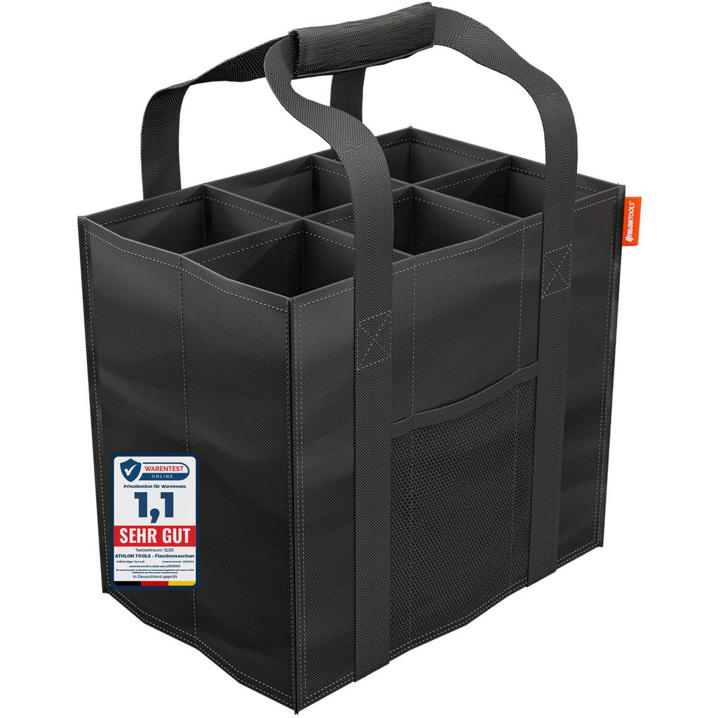 ATHLONTOOLS Flaschenträger 6 Flaschen - schwarz Produktbild 