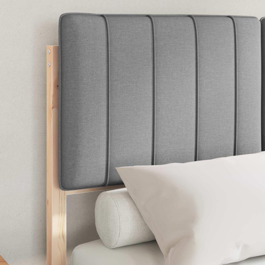 “2026 Modern“ Bettgestell mit gepolstertem Kopfteil Hellgrau 120 x 200cm - Designermöbel 360697 - Klassische BettenJugendbett Tagesbett