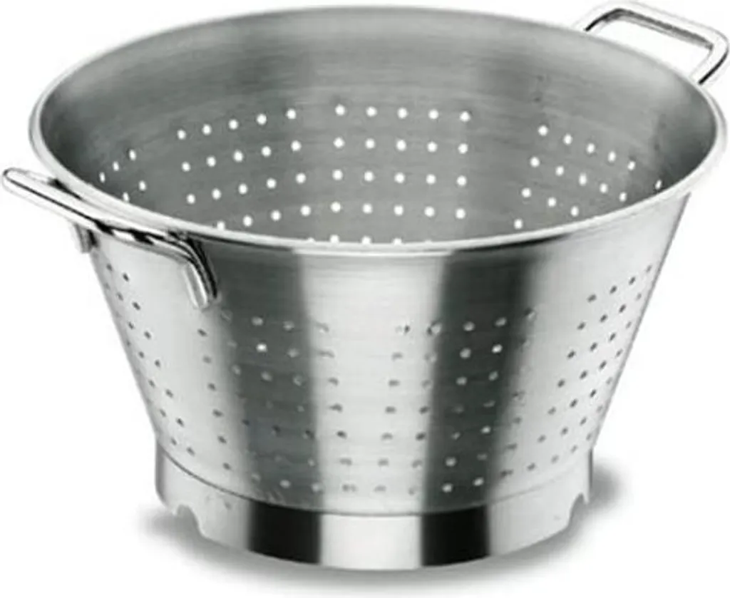 Lacor 50829 Scolapasta da Cucina 28 cm con Supporto - Acciaio Top