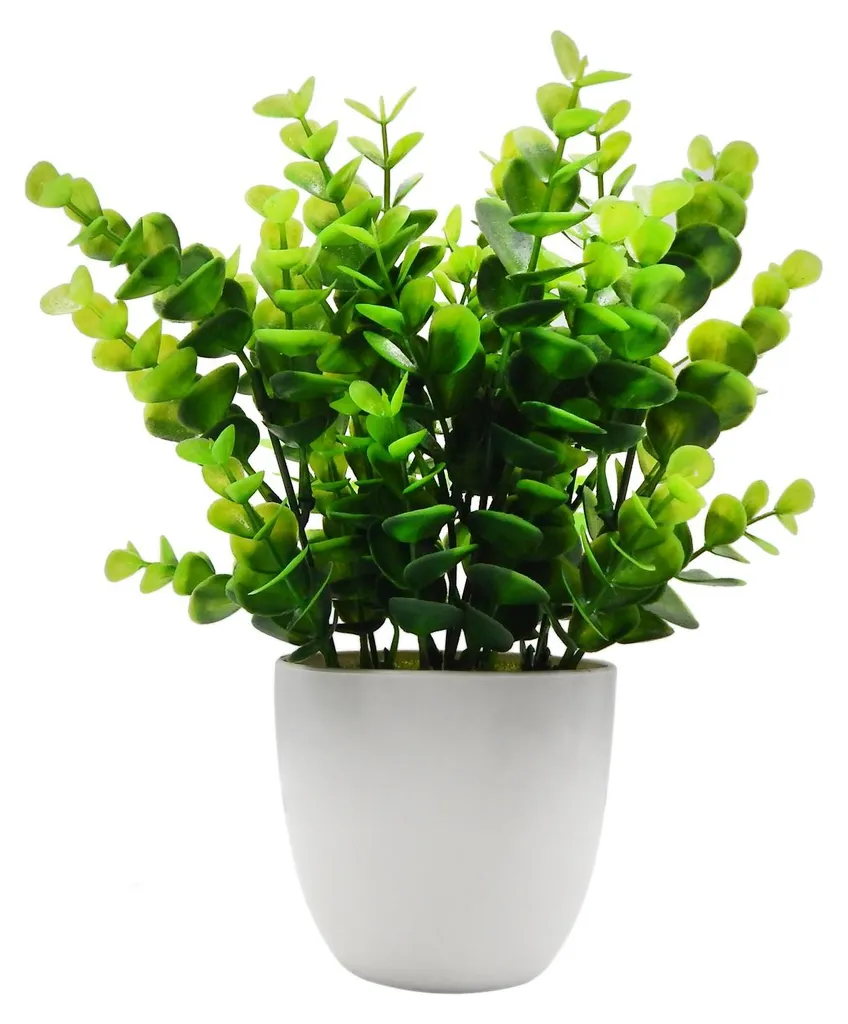 Décoration de Bureau : Eucalyptus Artificiel en Vase pour Espace de Travail