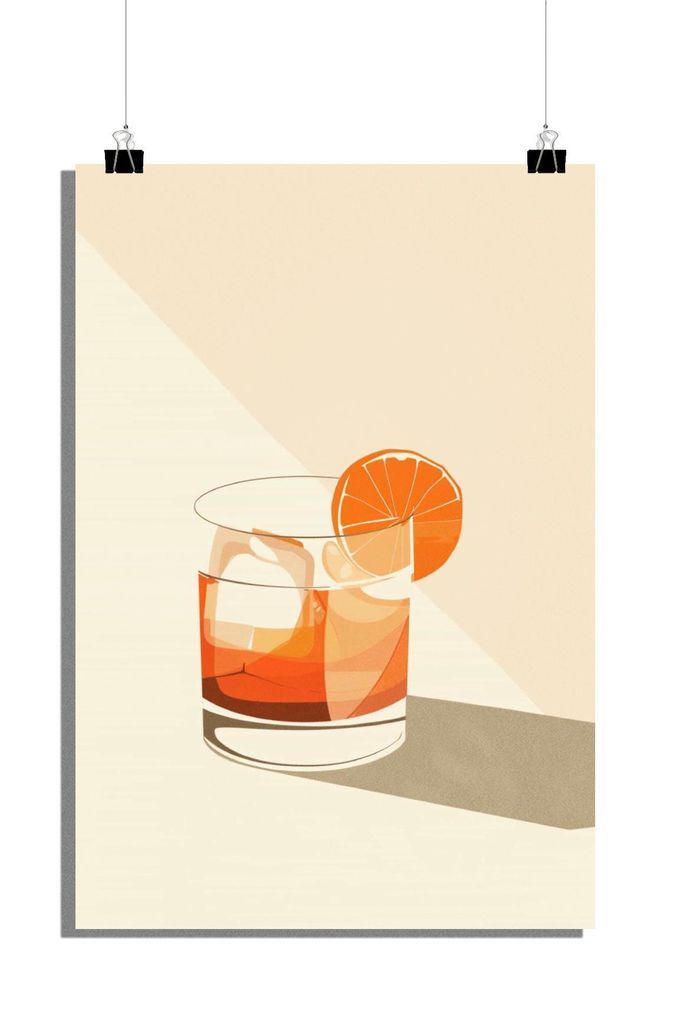 ni Poster - Cocktail Poster - Drink Poster - Minimalistisches Poster - Kunst Poster - 51x71cm - Perfekt zum Einrahmen
