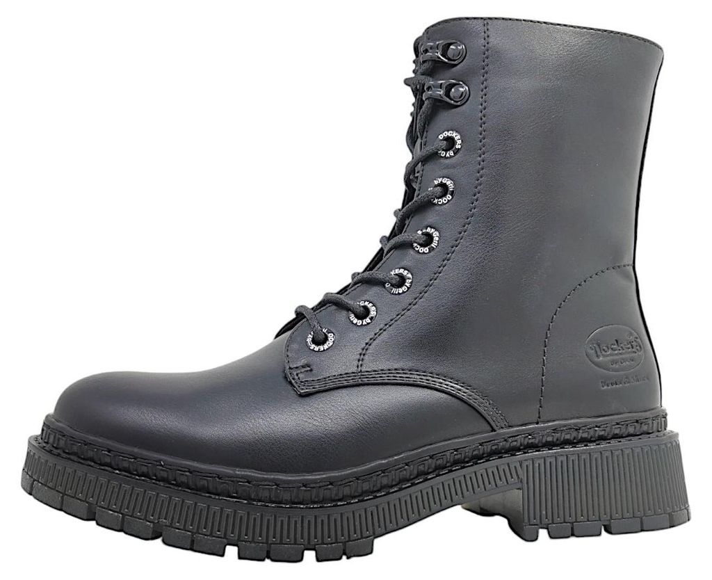 Dockers Schnürstiefeletten Damen Kunstleder Schwarz Größe: Produktbild 