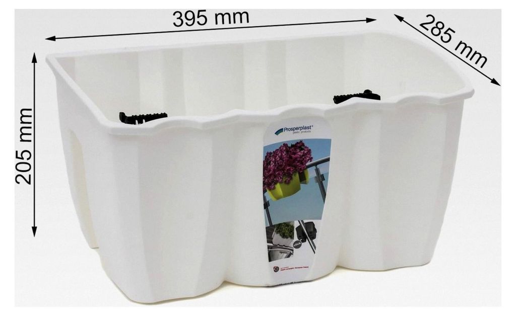 Terra Blumenkästen Crown, Weiß, 39 cm