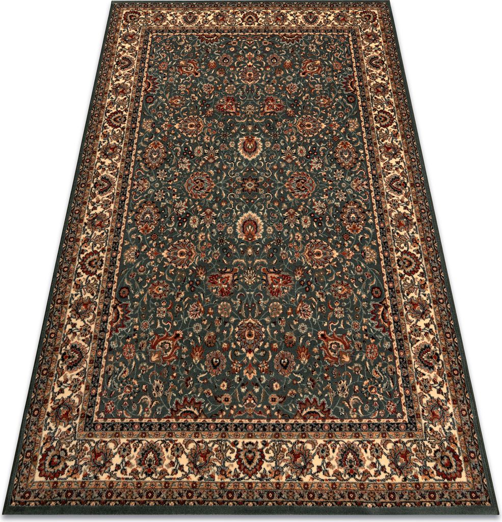 Wollteppich KASHQAI 4362 410 Ornament grün / beige Grün 67x275 cm