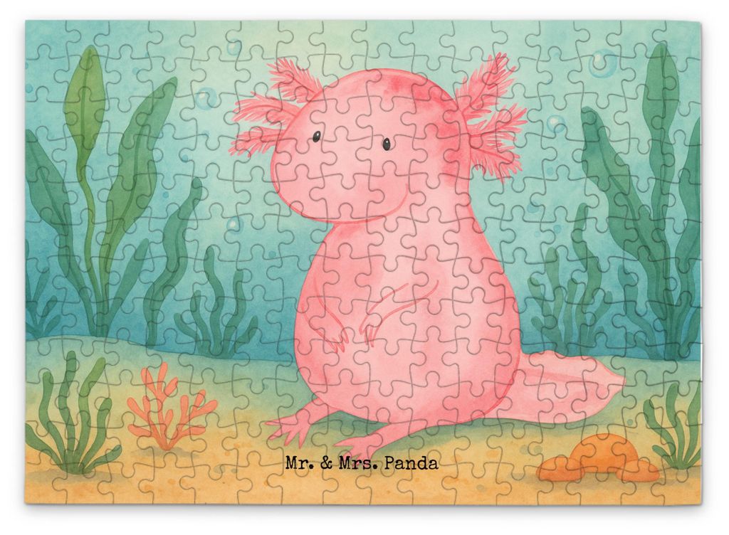 Mr. & Mrs. Panda Puzzle Axolotl Niedlich Design 192 Teile - Weiß - Geschenk, Legespiel, Weisheit, Axolot, 2000, 500, Freundin, 300, Fröhlich, Lie...