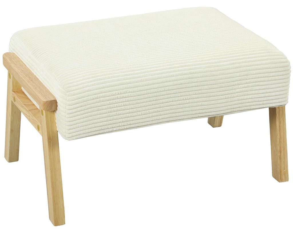 HOMCOM Pouf avec coussin d'assise moelleux, pieds en bois, Image du produit 