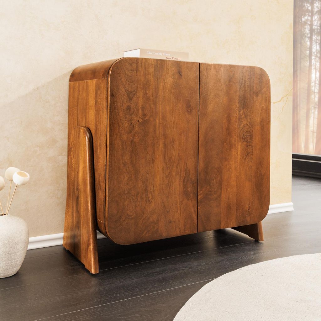 riess-ambiente Quadratisches Lowboard BRASIL 75cm braun Mango Massivholz zwei Fächer Schrank Kommode Anrichte Schrank