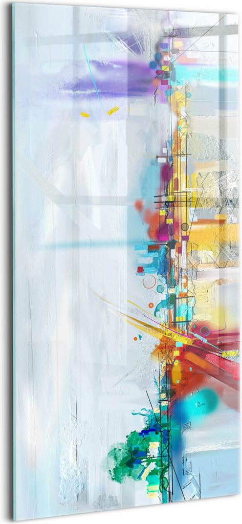 Designer Glasbild - Wandbild - Glas Bild - 60x120 cm - Abstrakte Öllandschaft