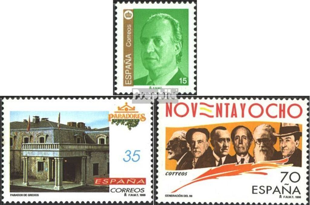 Briefmarken Spanien 1998 Mi 3373,3374,3377 (kompl.Ausg.) postfrisch Freimarke