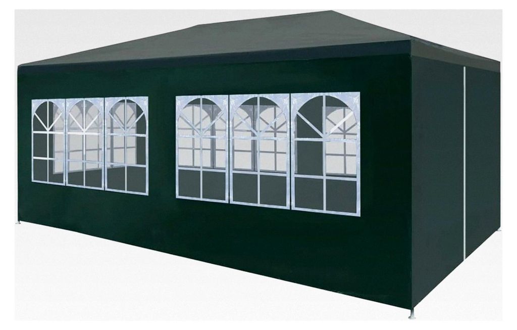 Partyzelt, Pavillon, Unterstand, Grillpavillon winterfest, Gartenpavillon, Lagerzelt, Zeltpavillon, Zeltgarage für Auto, 3x6 m grün