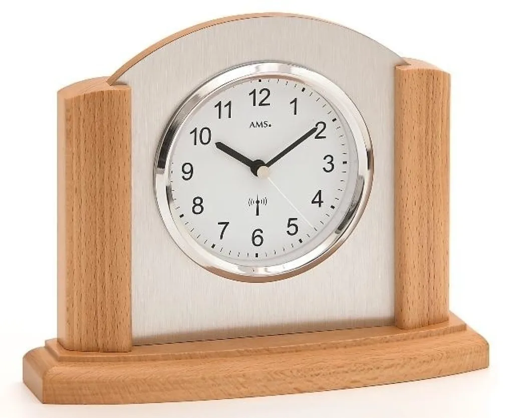 Pendule à poser radio-pilotée AMS 5123/18 - Horloge de Salon de 20cm