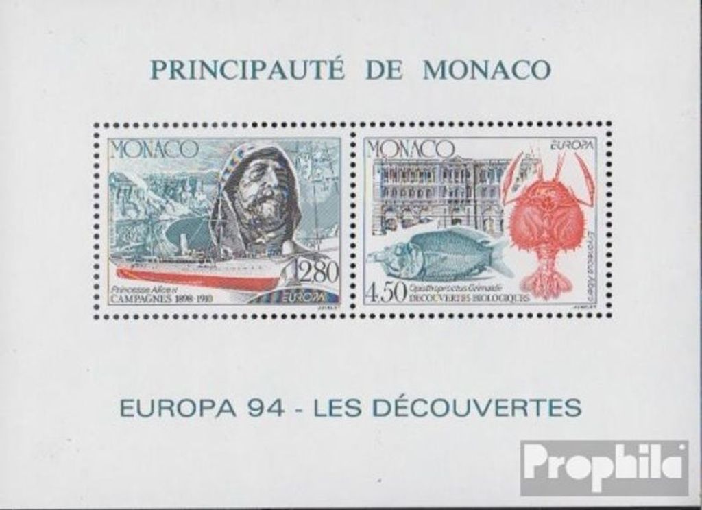 Briefmarken Monaco 1994 Mi 2178-2179S (kompl.Ausg.) Sonderdruck gezähnt postfrisch Europa: Entdeckungen und Erfindungen