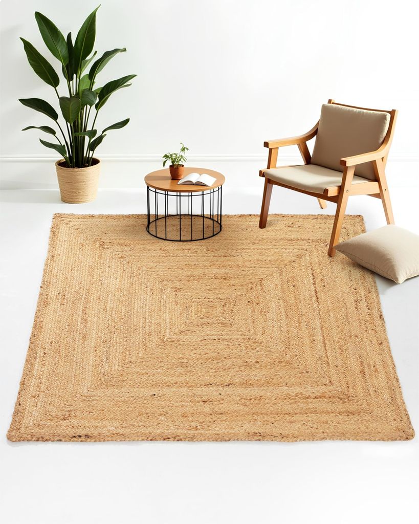 carpetfine Tapis de Jute Nele Beige 120x120 cm | Tapis Image du produit 