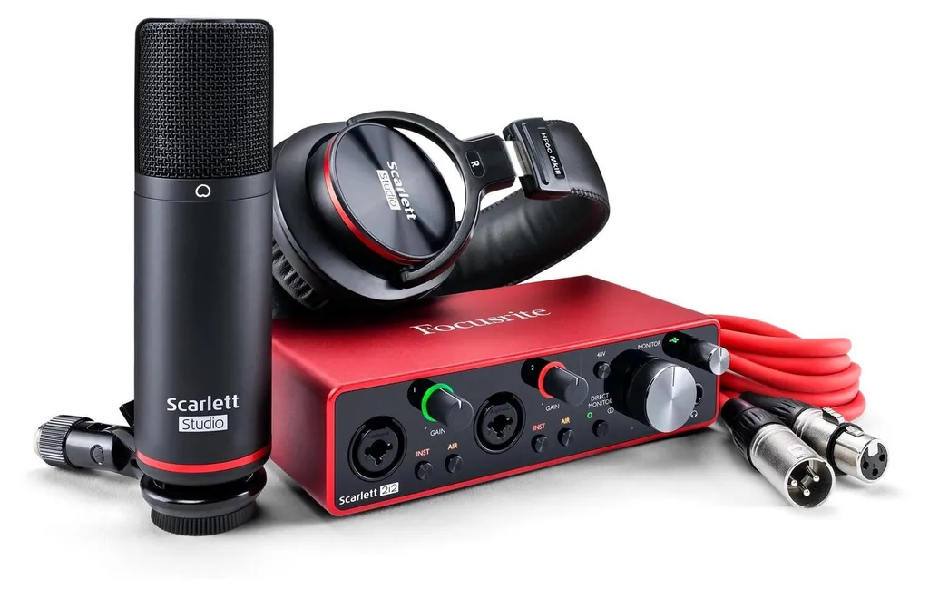 Focusrite Scarlett 2i2 Studio : Pack USB pour Voix, Podcast & Guitare