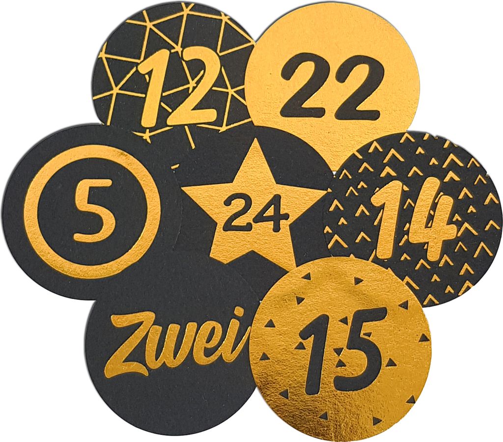 48 Adventskalenderzahlen AUFKLEBER für 2 Kalender schwarz Produktbild 