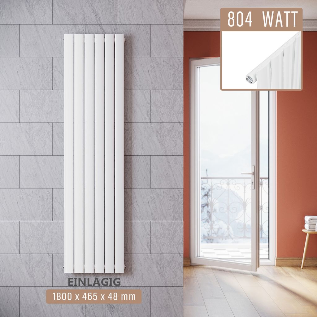 Panelový radiátor SONNI 1800×465mm Jednovrstvový biely Obrázok produktu 