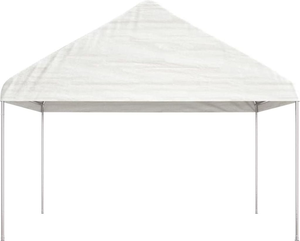 vidaXL Pavillon mit Dach Weiß 4,08x2,23x3,22 m Polyethylen