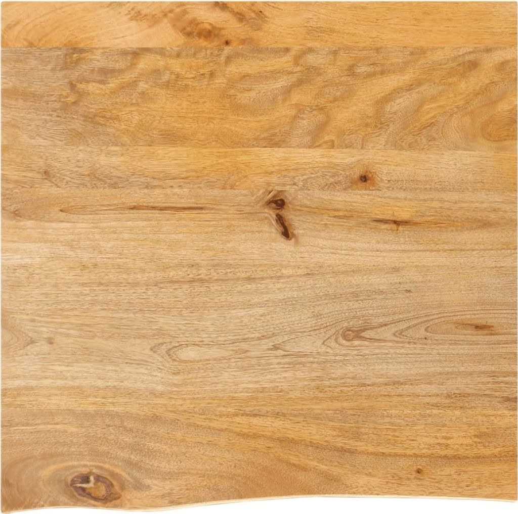 Tischplatte mit Baumkante 40x40x3,8 cm Massivholz Mango