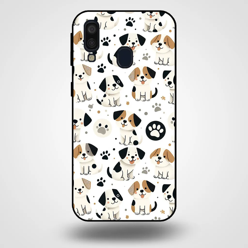 Smartphonica Custodia per telefono per Samsung Galaxy A40 con stampa di cani - Custodia posteriore in TPU con design di cani