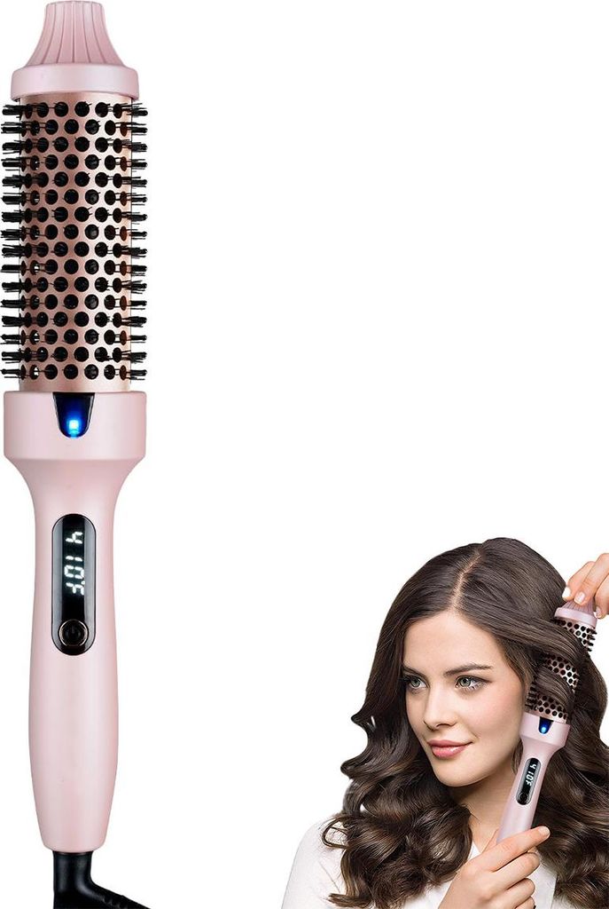 Lockenstäbe, Thermobürste 1,5 Zoll, Negativ-ionische beheizte Thermo-Rundbürste für Volumen, Locken und Glätte, 10 Temperatureinstellungen