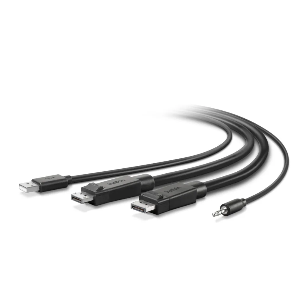 Belkin câble combo KVM sécurisé - Câble de connexion USB et DP de 1,8m