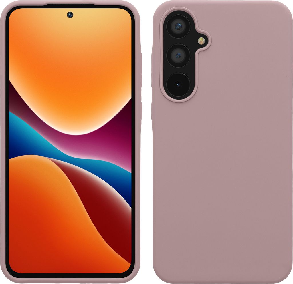 kwmobile Hülle kompatibel mit Samsung Galaxy A55 5G Hülle - Silikon Handy Case - Handyhülle weiche Oberfläche - kabelloses Laden - Nude Lilac